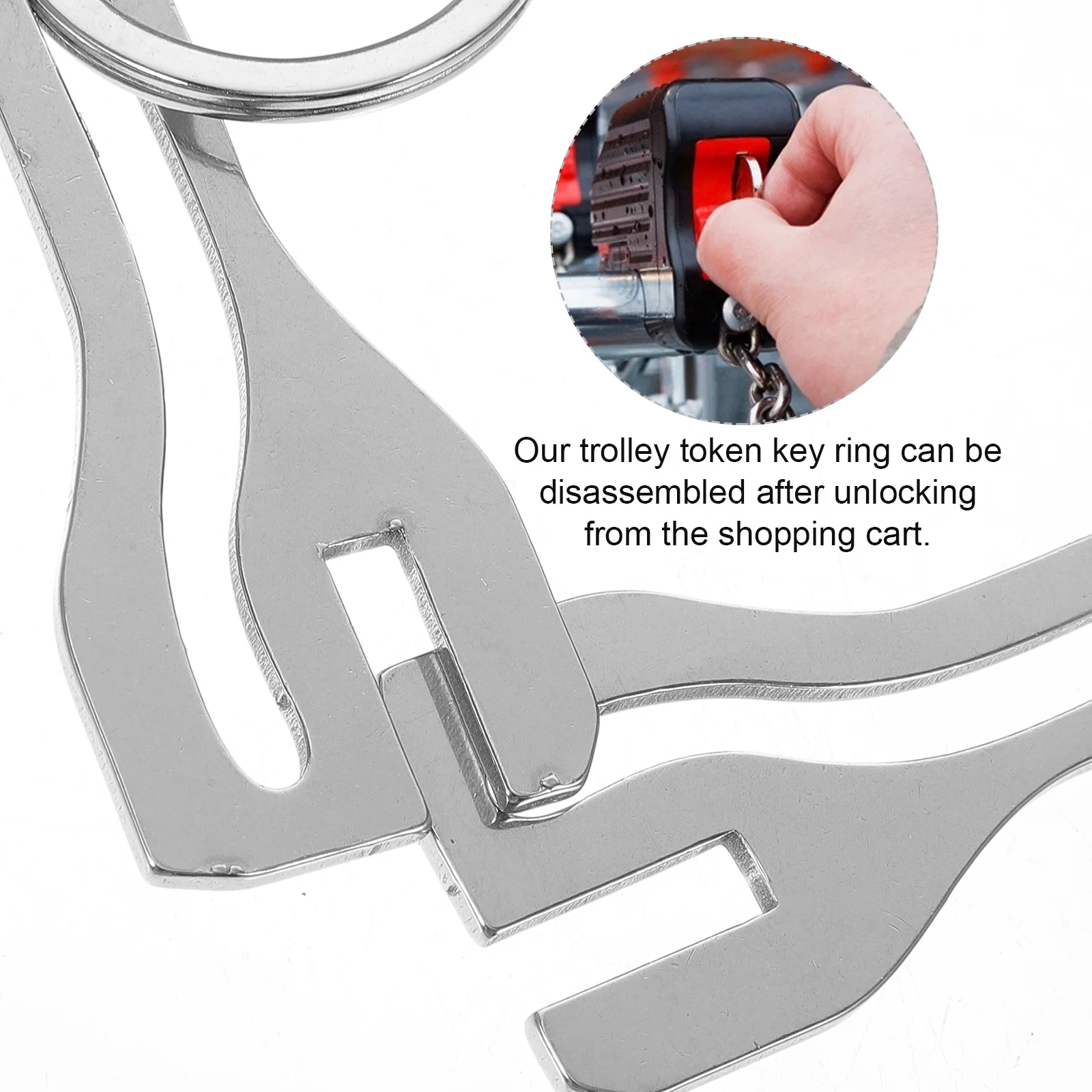 พวงกุญแจรถเข็นช็อปปิ้ง4ชิ้นโทเค็นรถเข็นโทเค็นสำหรับอุปกรณ์เสริมโลหะจี้พวงกุญแจถอดแบบพกพา