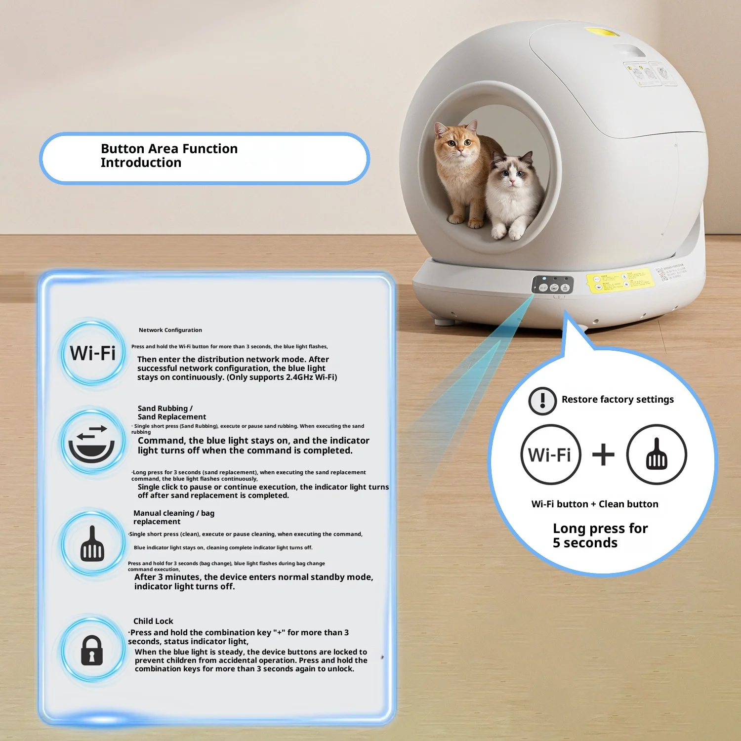 Caja de arena automática autolimpiable para gatos sin salpicaduras - imagen 4