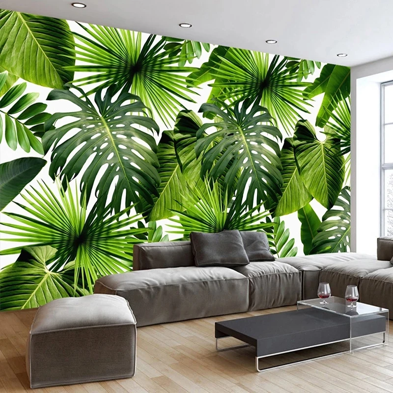 Custom 3D Mural Southeast Asia Tropical Rainforest Banana Leaf Photo Wallpaper Modern Living room background bedroom restaurant