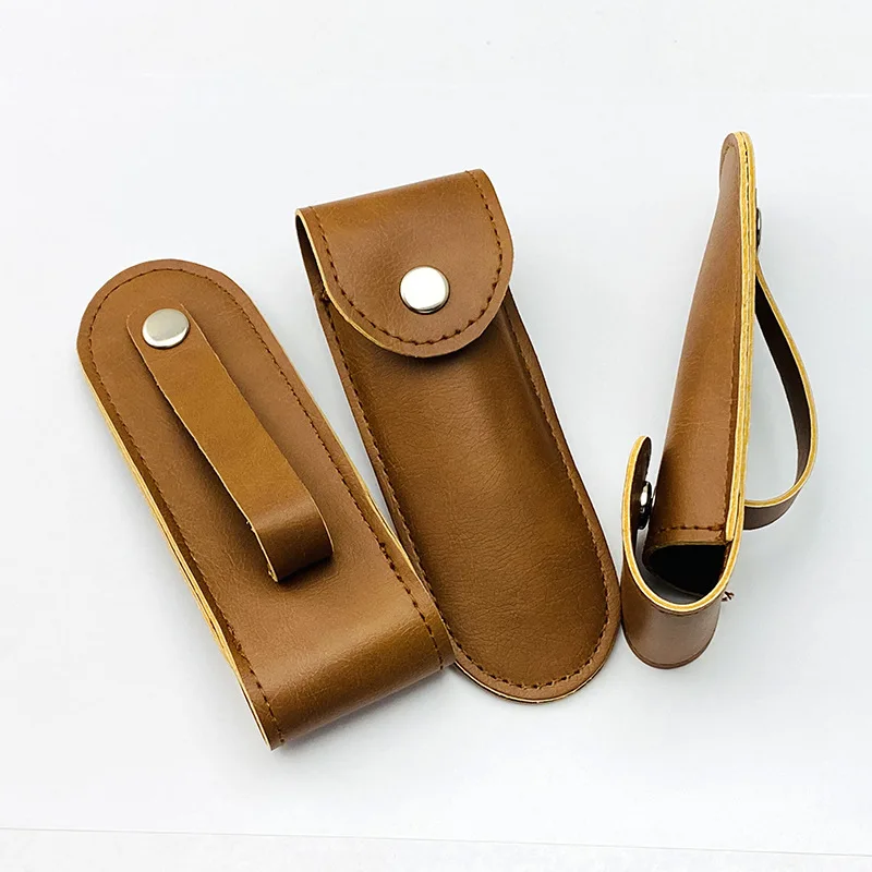 Outdoor Folding Knife Faux Leather Sheath Universal Leather Sheath Folding Knife Sheath PU Faux Leather for Camping