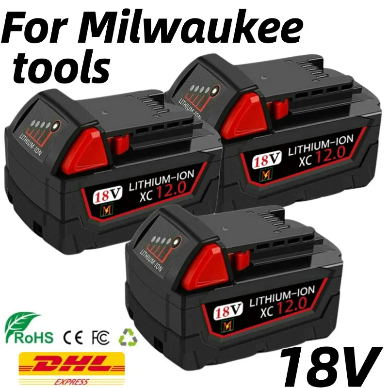 

Original for Milwaukee M18 Power Tool Battery, 18V 6Ah Li-Ion M18B5 48-11-1860 48-11-1850 48-11-1840 48-11-1830 48-11-1820
