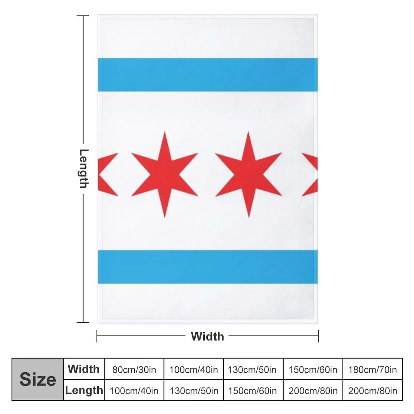 Chicago Flag Throw Blanket Soft Beds Loose Thermals For Travel christmas decoration christmas gifts Extra Large Throw Blankets