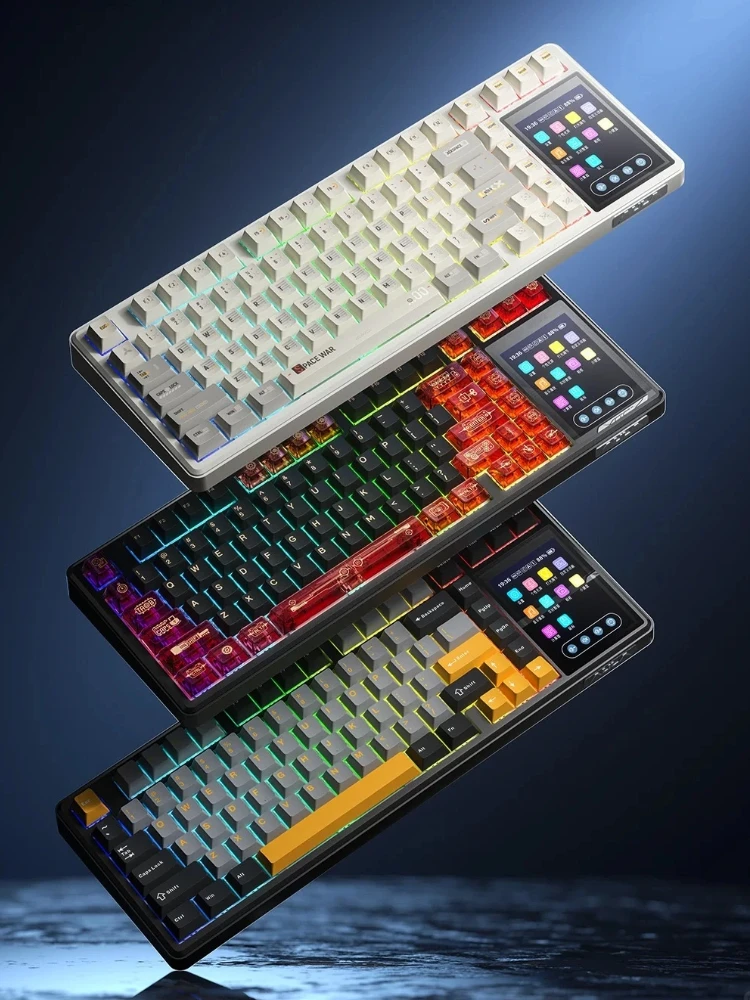 AULA L99 Gaming Keyboard 3.98-inch IPS Touchscreen Mechanical Keyboard Wireless Customizable Tri-mode Bluetooth Esports