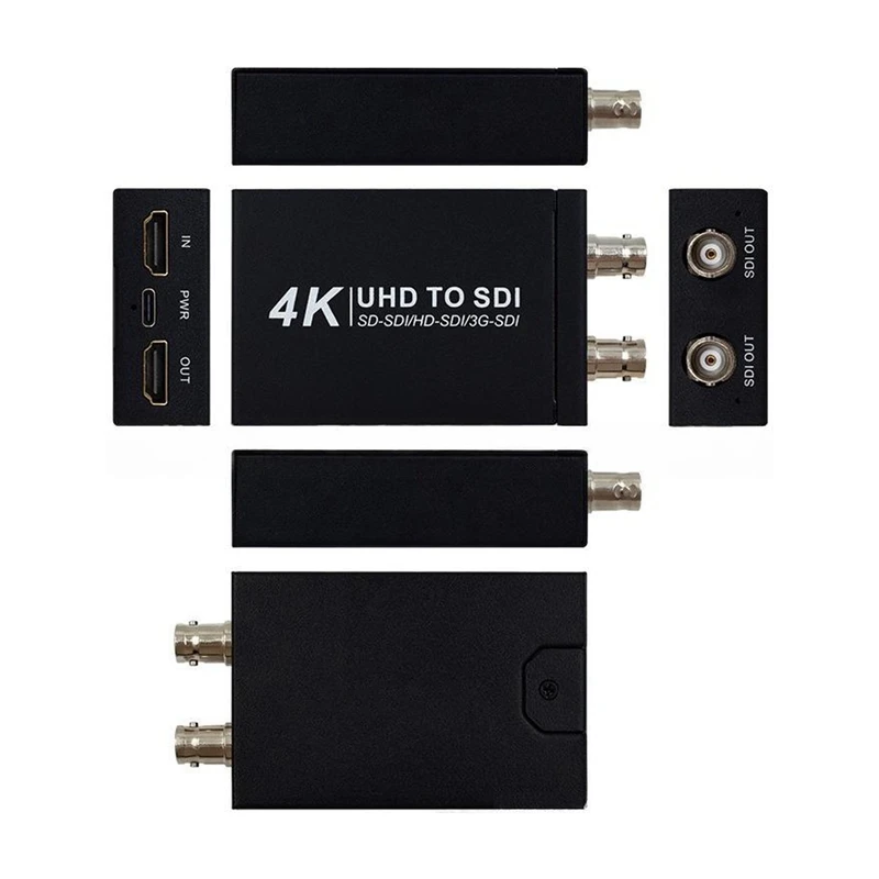 DT21 Dual-Channel to SDI Converter, 4K UHD, Auto for SD-SDI/HD-SDI/3G-SDI Format Detection, Extender for Broadcast & Security