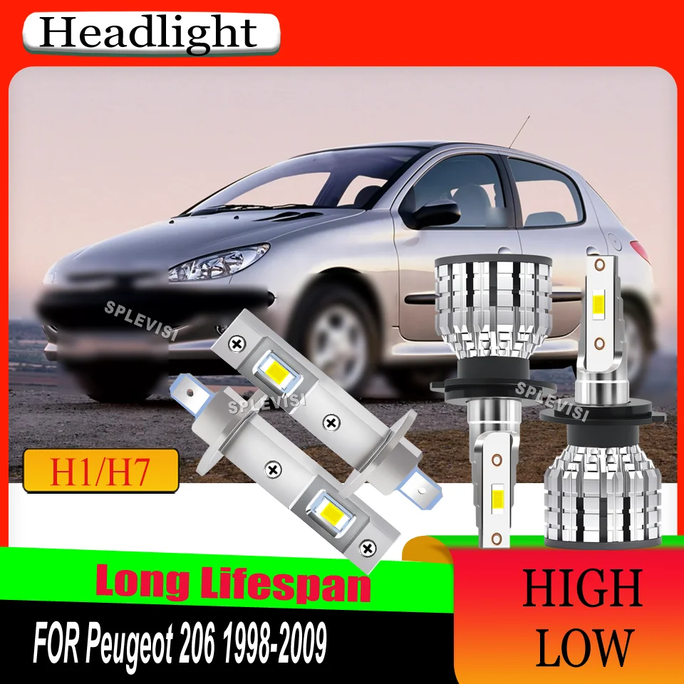 

Focused Beam Pattern Car LED Headlights High Low Beam Bulbs For Peugeot 206 1998 1999 2000 2001 2002 2003 2004 2005 2006-2009