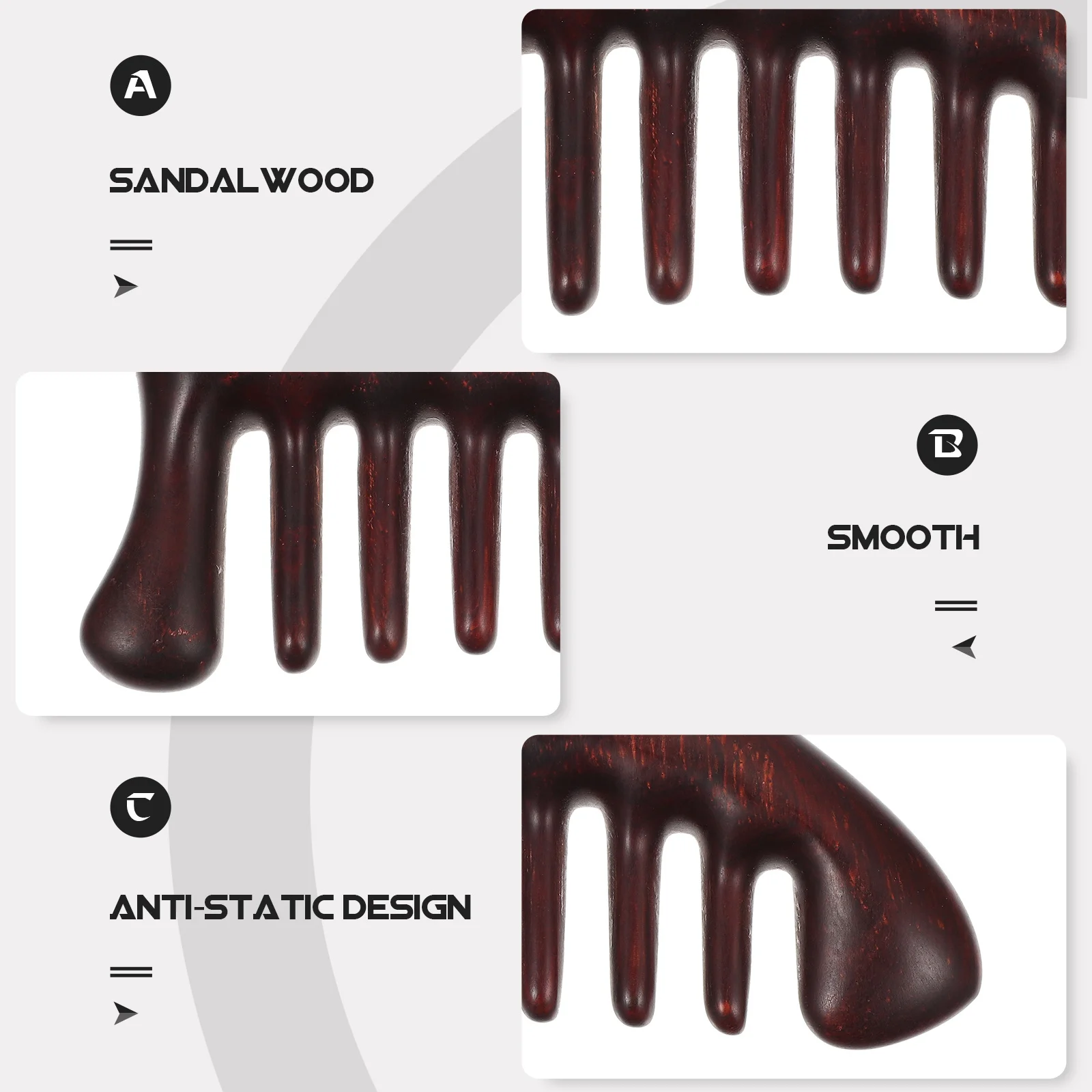 

Sandalwood Wide Tooth Comb Scalp Massage Relaxing Meridian Hair Detangle Comb Anti-Static Massager Saclp Massager