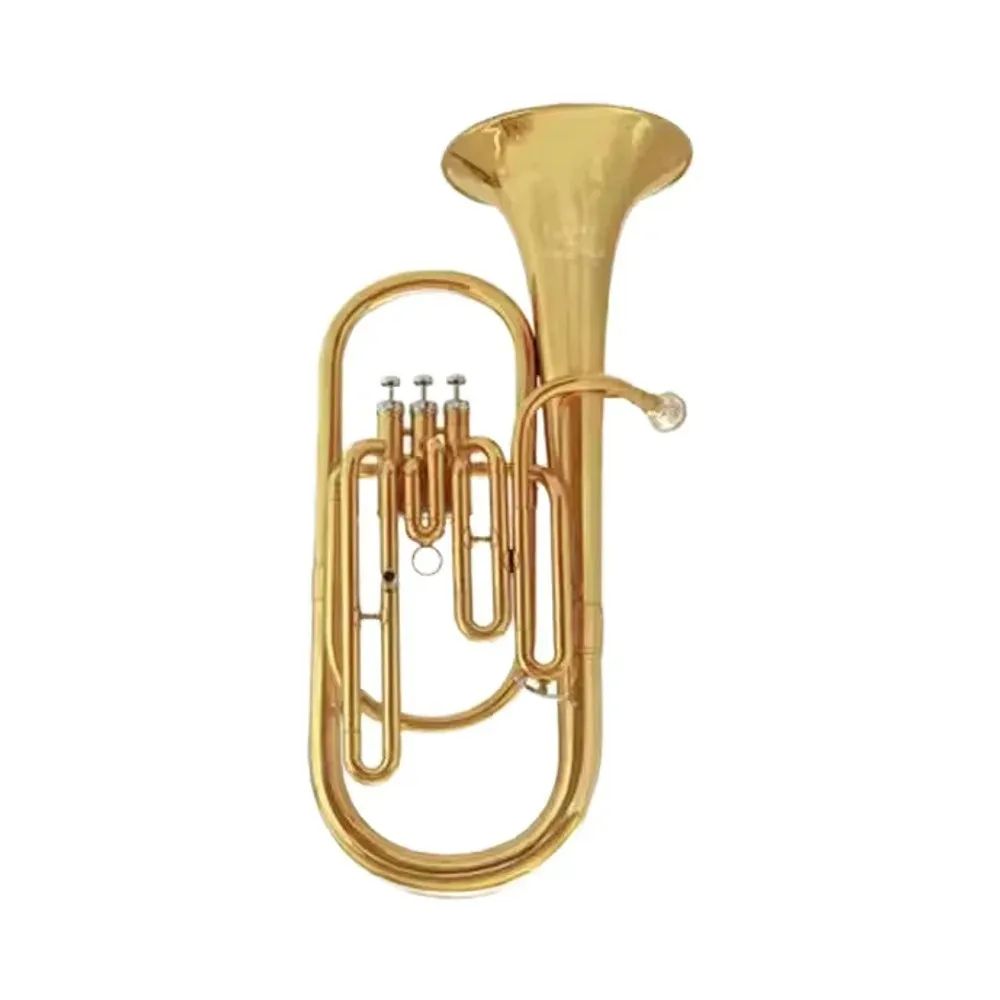 

Hooqu Lacquered Copper Pipe Yellow Brass Baritone Euphonium With Gold Lacquer Surface Factory Price