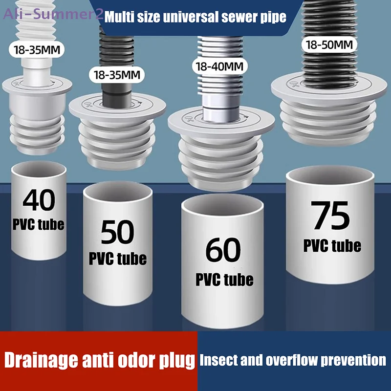 {Summer2} Drain Pipe Anti-odor Seal Plugging Cover Wash Basin Floor Drain Deodorization Silicone Core Downpipe Anti-insect
