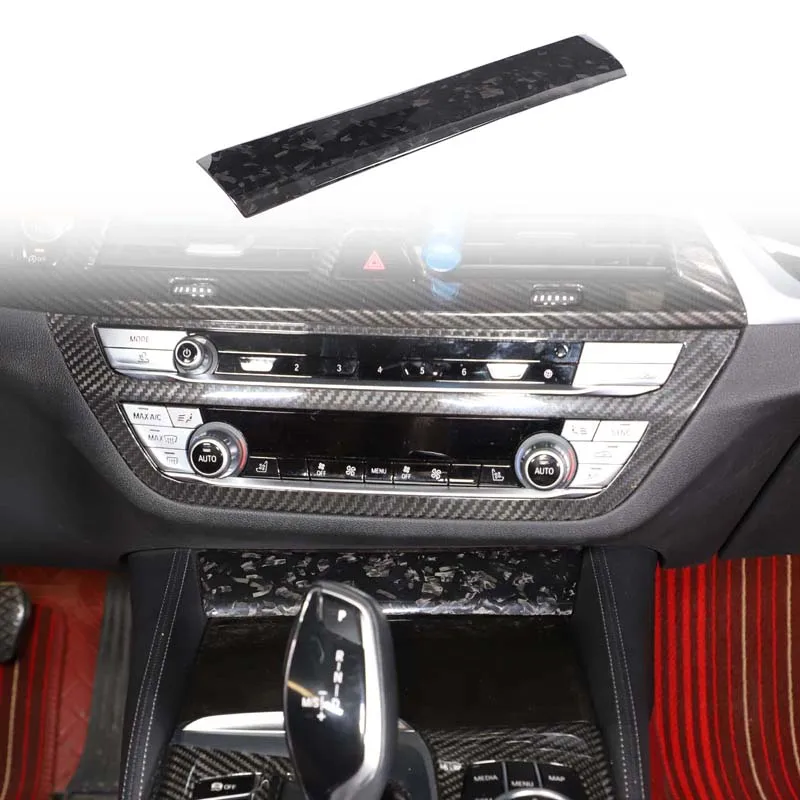 

For BMW 5 Series G30 2018-2022 Real Carbon Fiber Center Console Gear Shift Water Cup Cap Panel Trim Sticker Accessories
