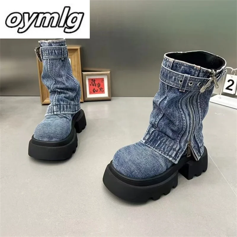 

2024 Winter New Fashionable Retro Zipper Short Tube Women's Shoes