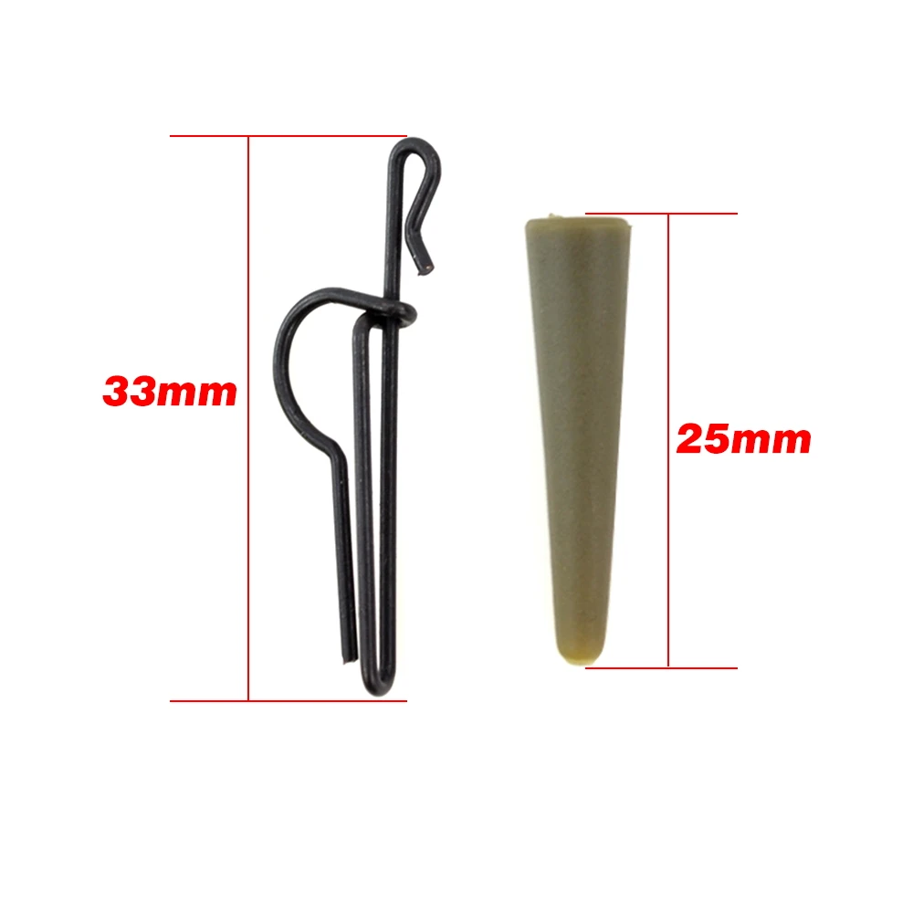 10set Carp Fishing Safety Lead Clips Quick Change Clips Swivel Snap Fishing Terminal Tackle