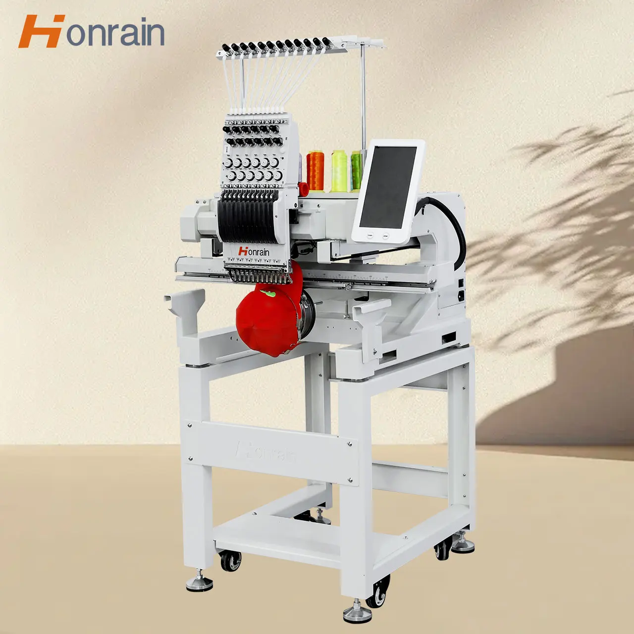 Honrain Hot Sale Factory Price Single Head 12/15 Needle 1200 RPM Cap Embroidery Machine Industrial Use Or Home Use