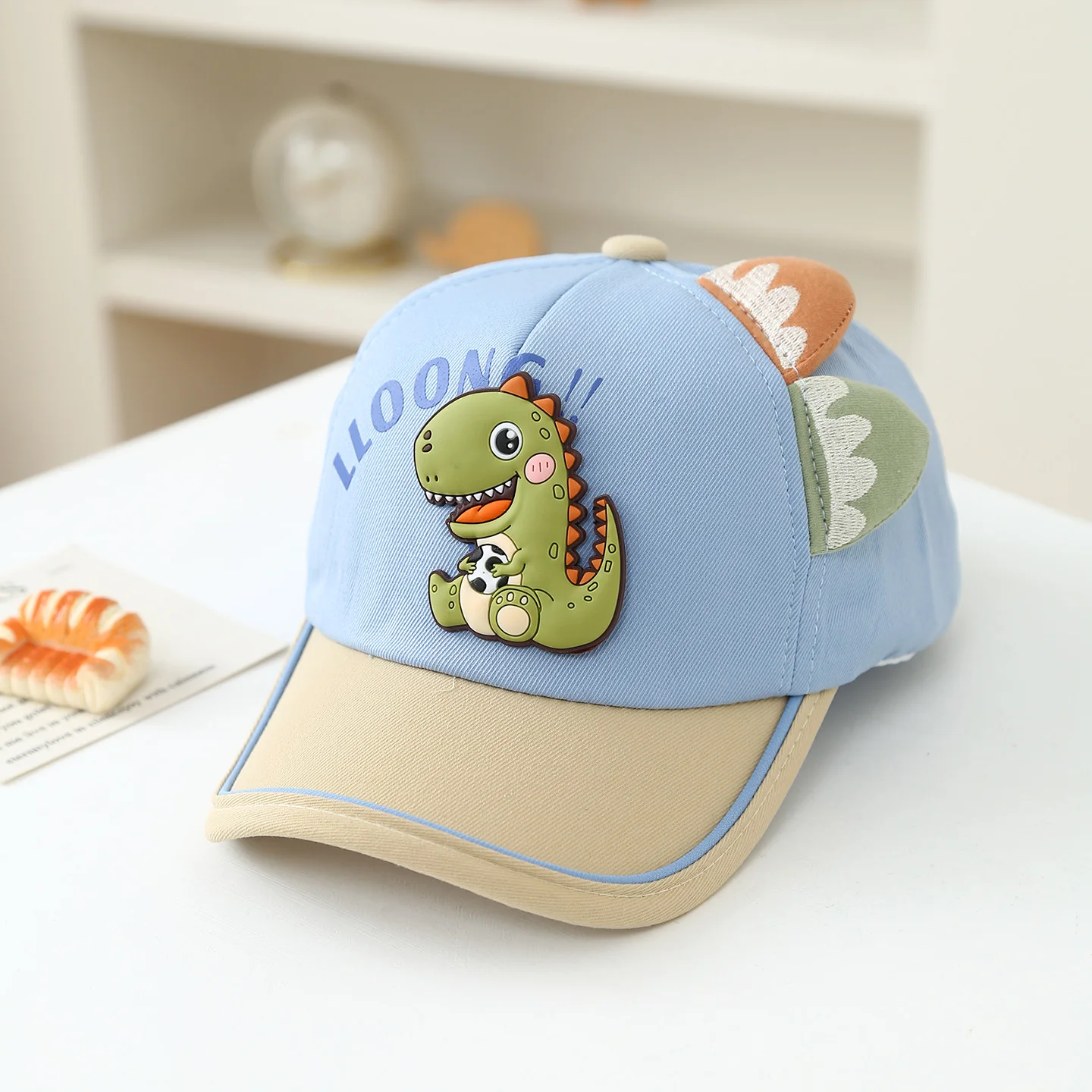 Three-dimensional Small Dinosaur Children's Baseball Cap, Summer Print Letter Baseball Cap, Baby Outdoor Soft Sun Hat