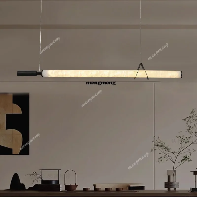 M138Living room dining room marble chandelier modern bar counter one-word lamp study tea room long lamp