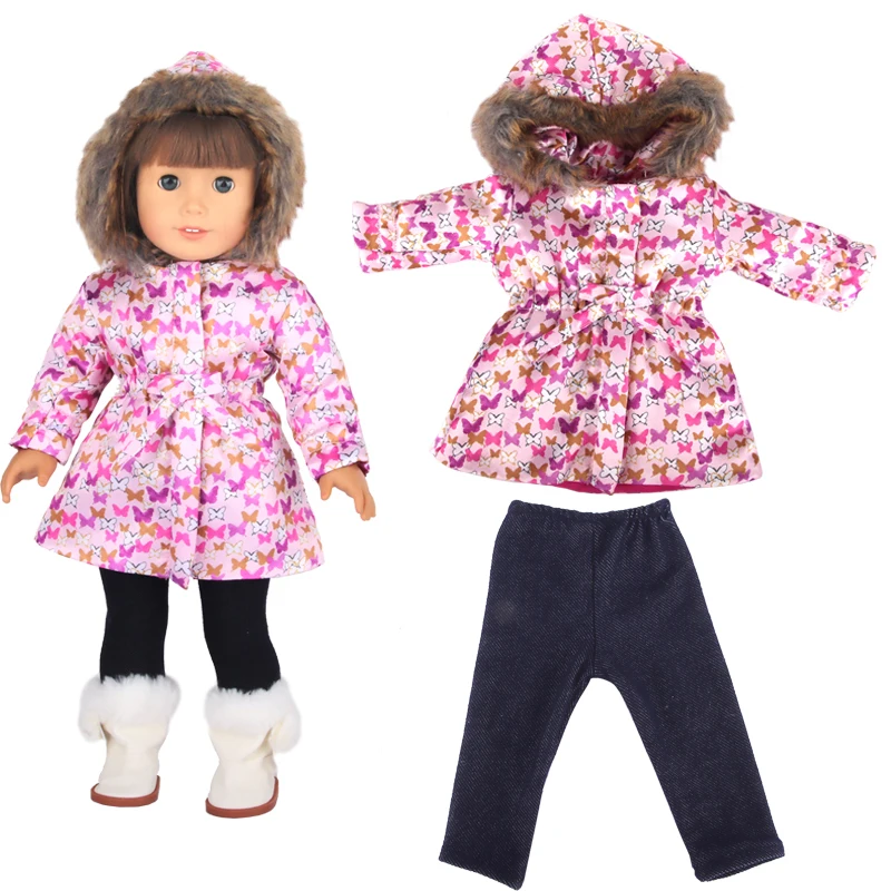 Stivali da bambola in peluche rosa da 7cm per stivali da neve con paillettes per bambole americane da 18 pollici Set di vestiti per scarpe da 43cm Baby New Born & OG Girl, bambola BJD