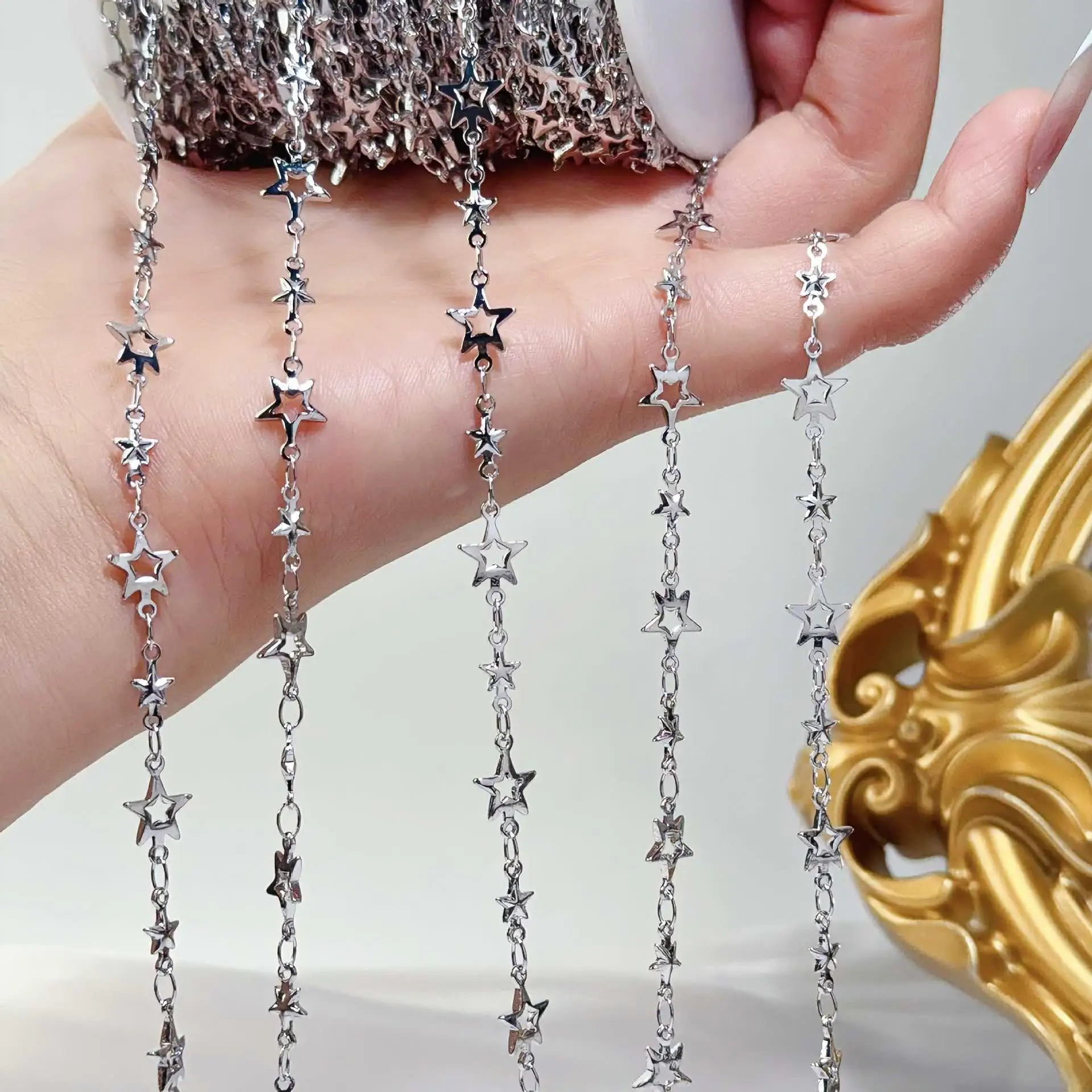 Hollow Star-Shaped Iron Chain for DIY Necklace Bracelet Making