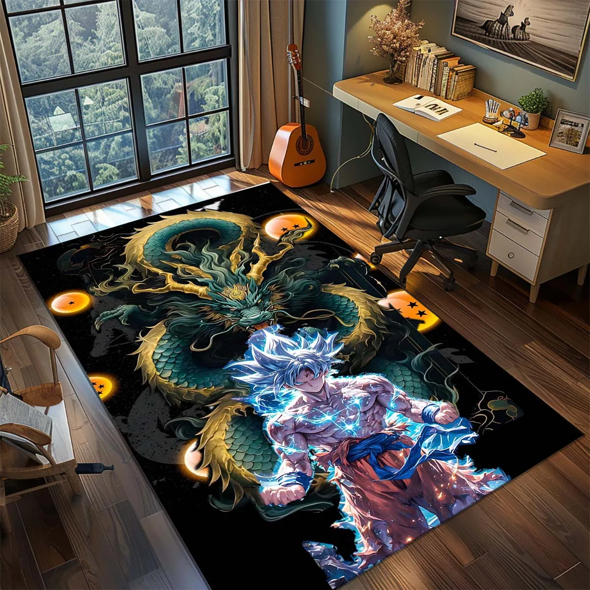 Tapis Dragon Ball Goku Anime, grand tapis antidérapant lavable, tapis de sol pour salle de jeux, chambre à coucher, décoration de la maison -QJY
