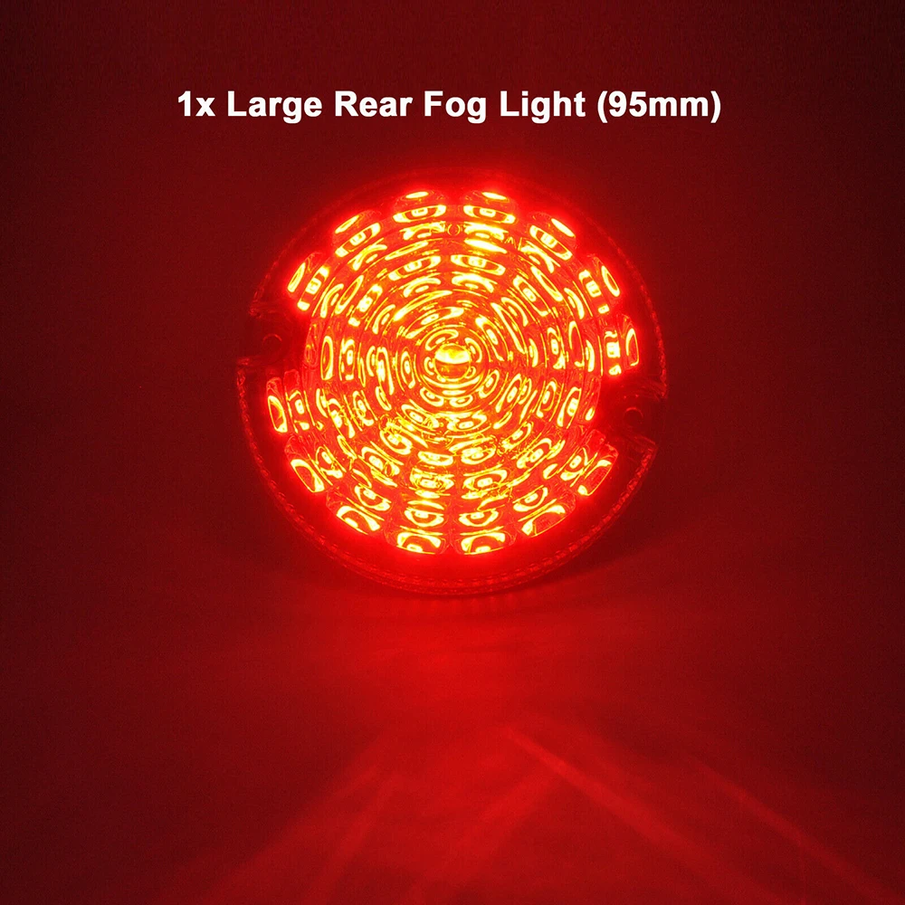 2* 95mm Car LED Smoke Red Rear Fog Lamp Smoke White Rear Reversing Lamp For Land Rover Defender 2001-16 Defender Cabrio 1990-16