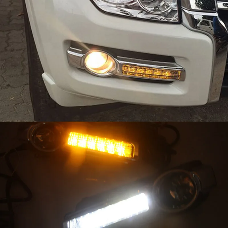 LED DRL Daytime Running Lights Fog Lamp Turn Signal Lamp For Mitsubishi Pajero Fog Light Assembly 15-18 New Pajero V93V97