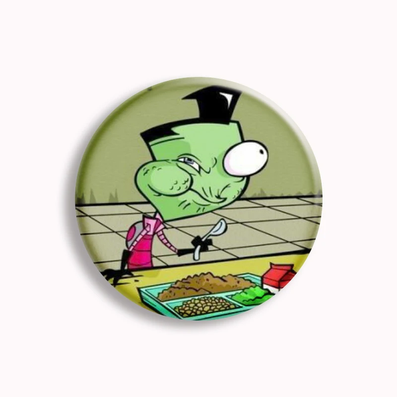 Funny Cartoon Invader Zim Button Pin Cute Anime Animal Gir Dib Brooch Badge Bag Accessories Fans Collection Friends Gift 58mm