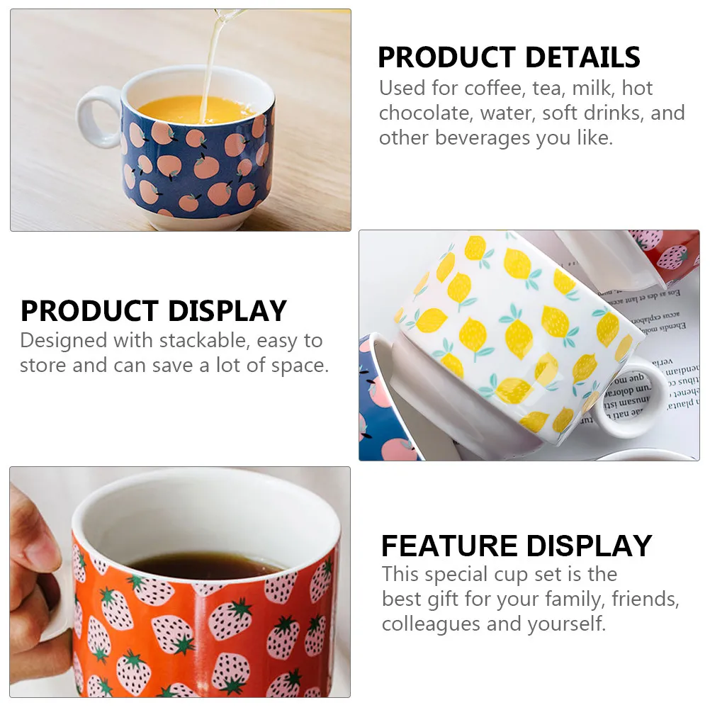 

Набор из 1 керамической кружки для напитков, складывающихся друг на друга, для различных напитков, удобное хранение, для дома, офиса, кафе