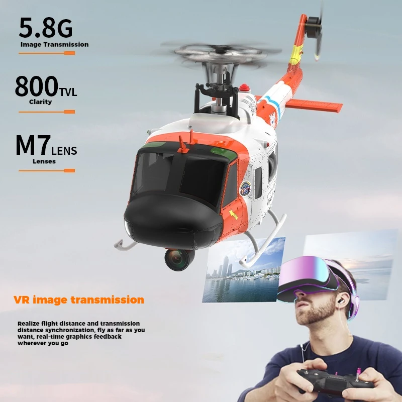 

Yuxiang F07S Remote Control helicopter UH-1 Huey Brushless Real Aircraft Model GPS Automatic Return Remote Control Toy