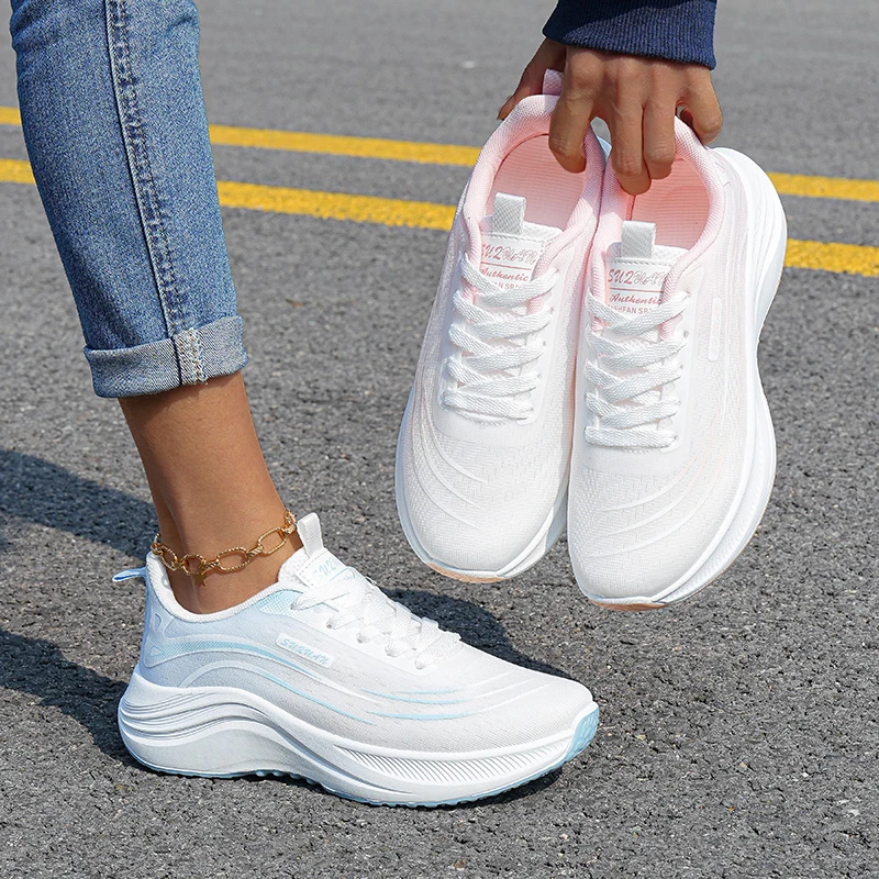 

Повседневная обувь для женщин, женские весенние спортивные кроссовки, дышащие кроссовки из сетки, легкие кроссовки на толстой подошве