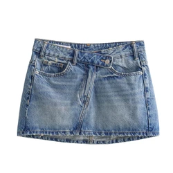 Women's Mini Skirts 2024 New Spring and Summer Fashion Women Denim Skirts Casual Chic High Street Ladies Skirt