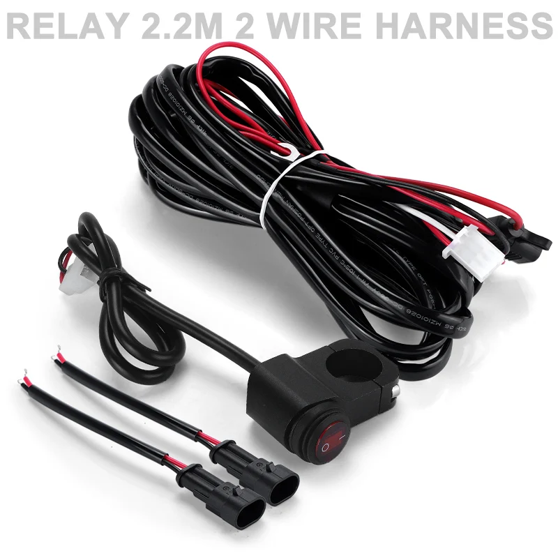 1.6/2.2M Cable Motorcycle Relay Wire Harness Switch Control Line With Fuse For Spotlight Auxiliary Fog Lamp Headlight Light 12V