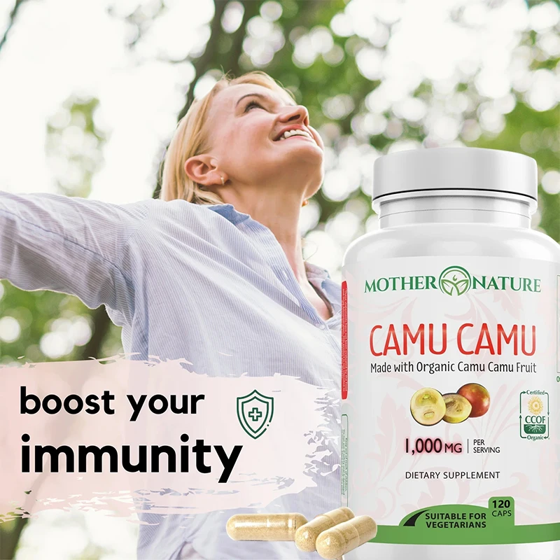 Camu Camu Capsules - Organic Vitamin C Supplement - Good for Your Health, Improves Body Defenses, Restores Skin Elasticity