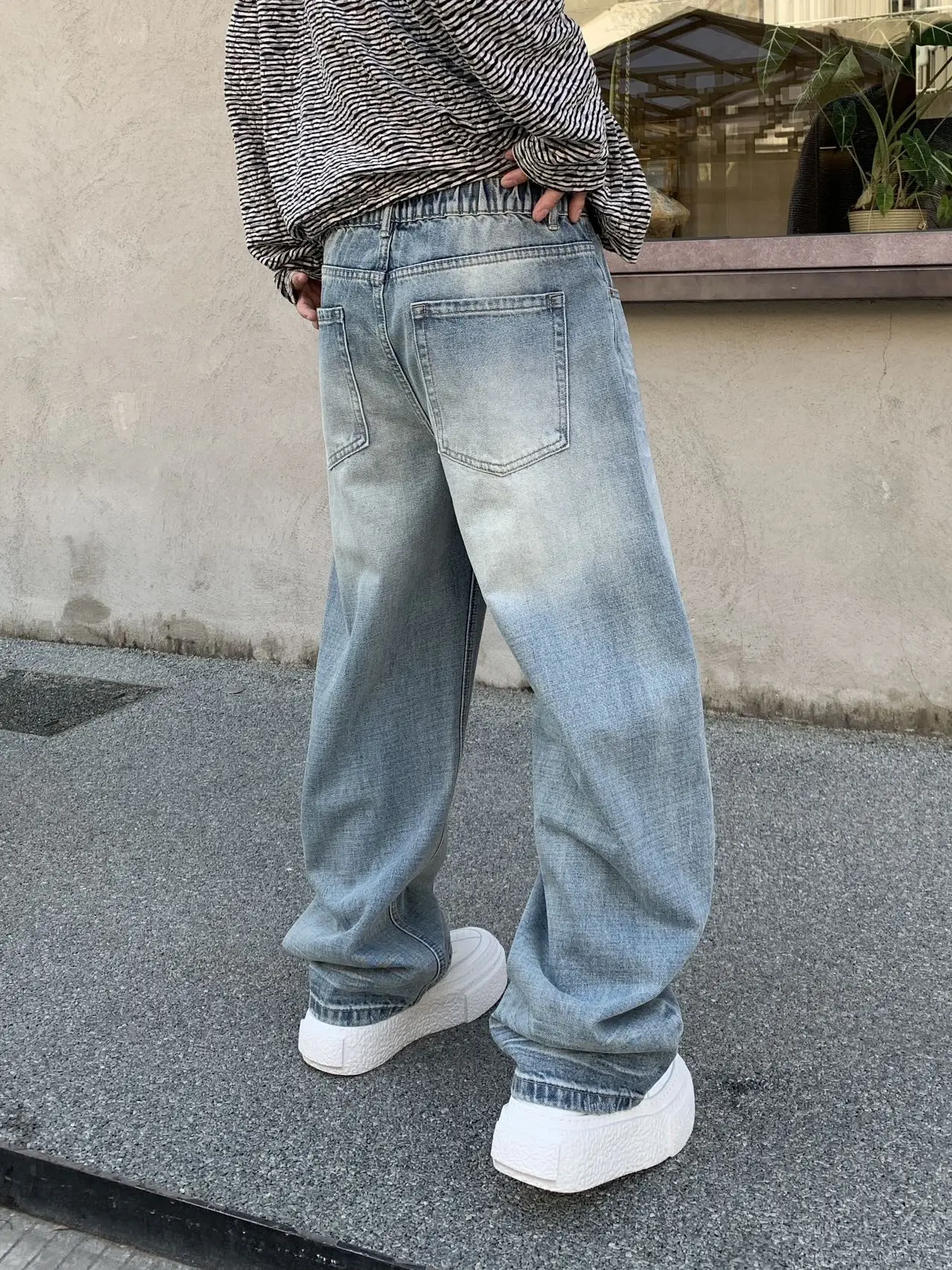 

Ретро-джинсы в американском стиле, свободные прямые мужские джинсы, весна-осень-зима, повседневные, удобные, дышащие, эластичные, D...