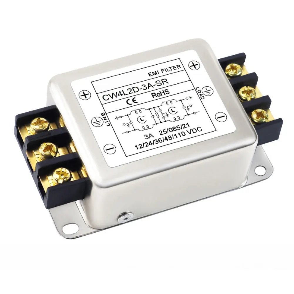 Power Supply Terminal Type DC For EMI Filter Two Stage CW4L2D361020ASR 110V Rated Voltage Metal Body for Cleaner Power Supply