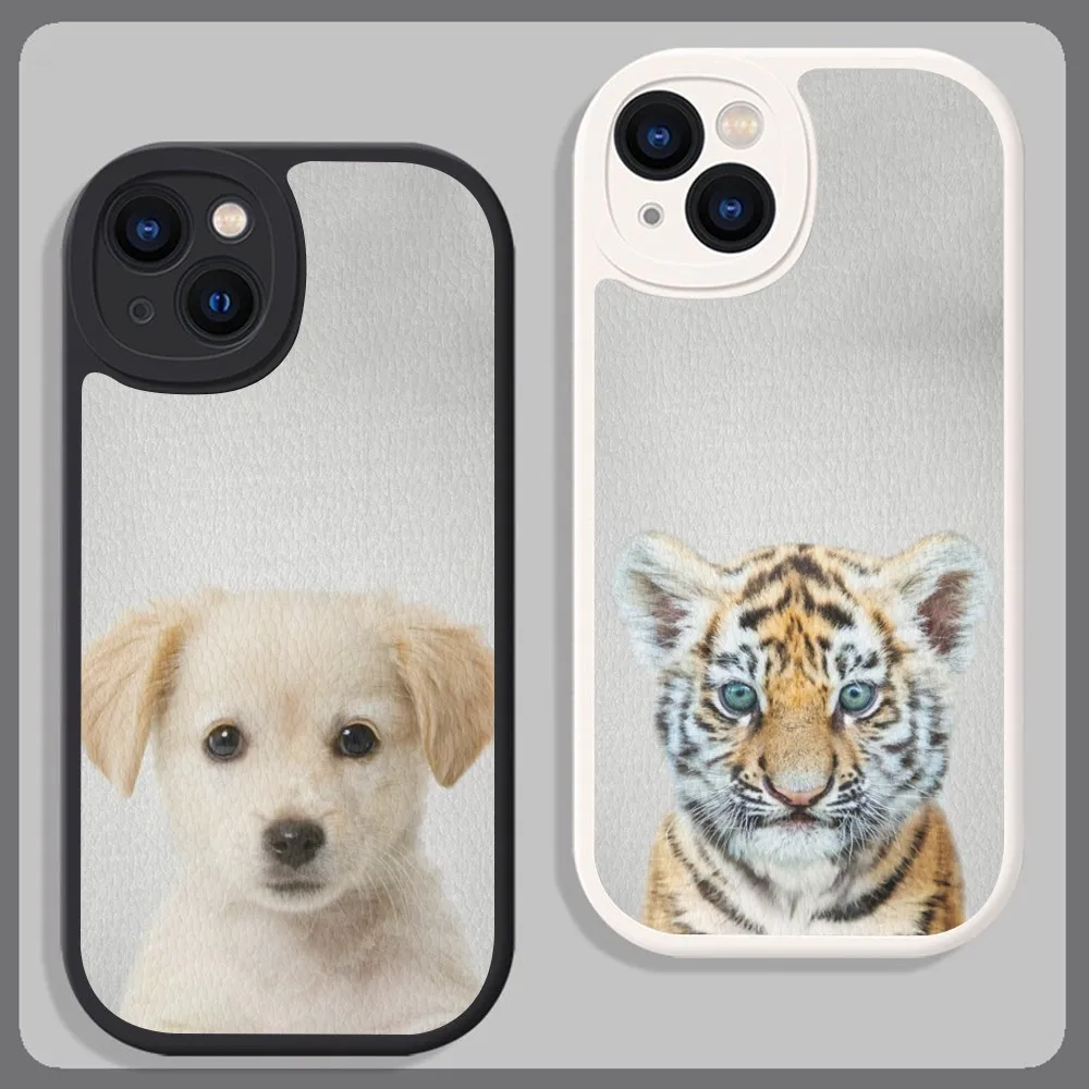 Animal Baby Phone Case Hard Leather For IPhone 16 15 14 13 12 Mini 11 14 Pro Max Xs X Xr 7 8 Plus Fundas #6