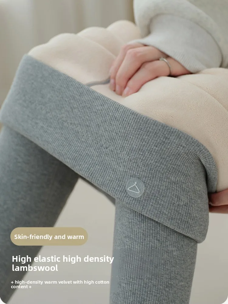 

Winter Thicken Warm Leggings Women Lamb Cashmere Joggers High Waist Fleece Elastic Tights Warm Tights Pants Slim Velvet Legging