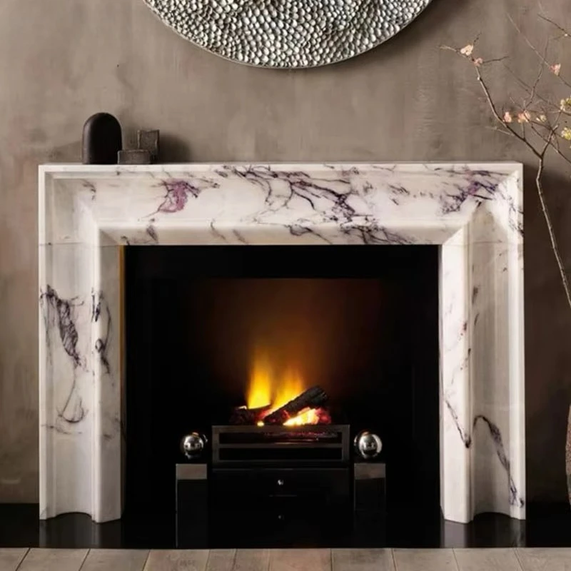 Marble Stone Fireplaces for Home Decoration TV Cabinet Background Wall Electric Minimalist Freestanding Remote Control Indoor