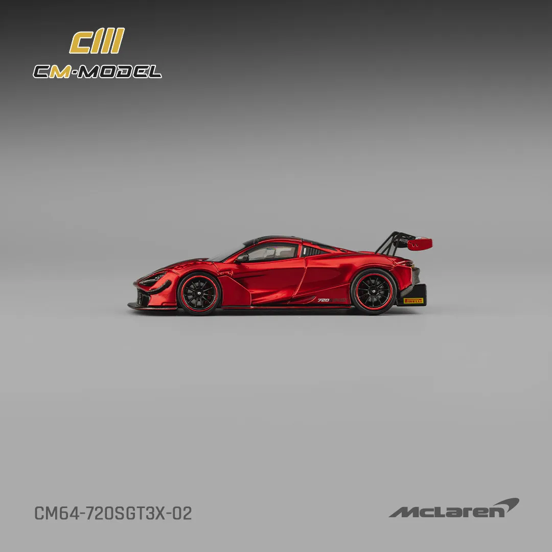

CM Model 1:64 McLaren 720S GT3 X Metallic Red Simulation Alloy Car Model Ornament