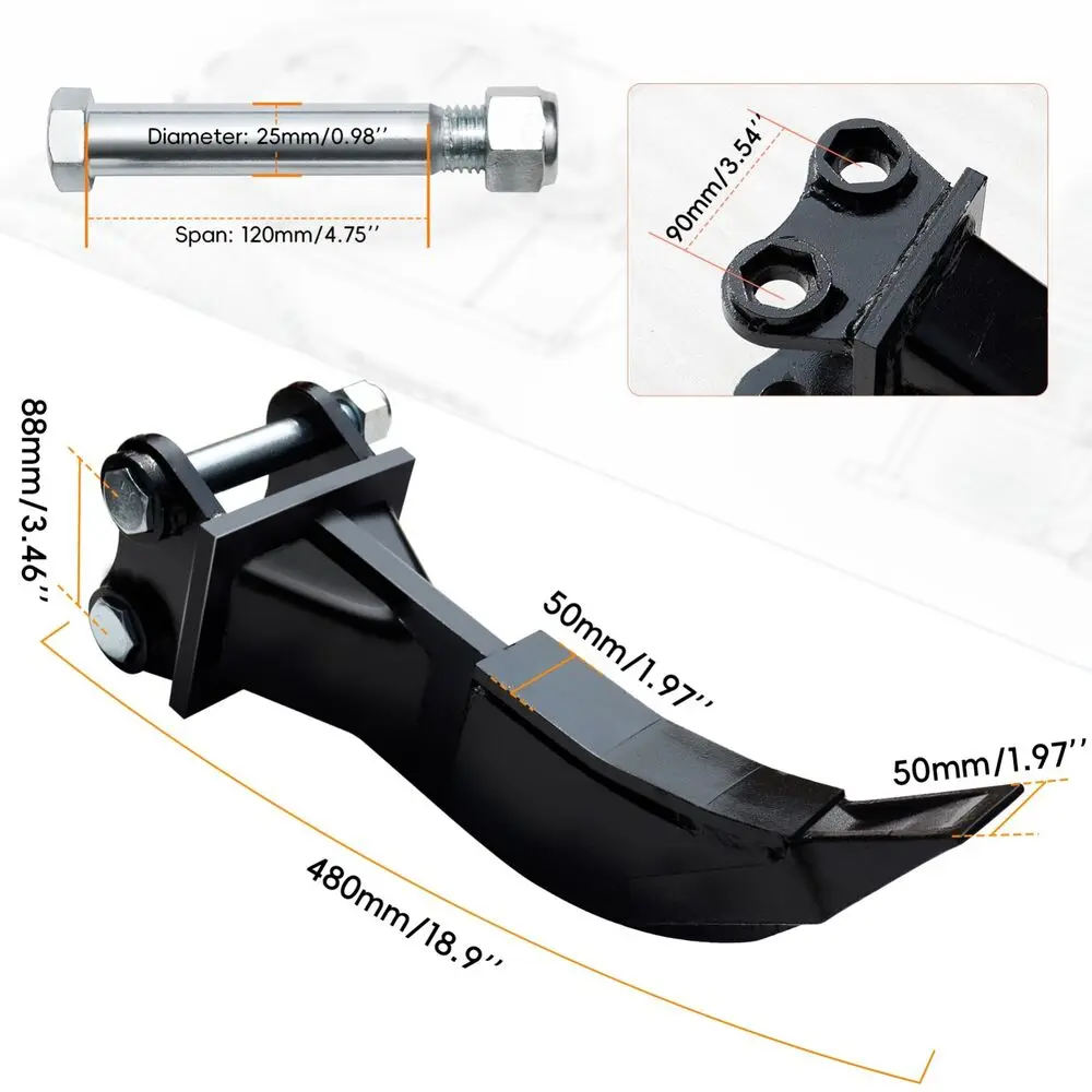 Mini Excavator Ripper Hook Ripper Teeth with Pin*2 Fit for Mini Excavator Ripper