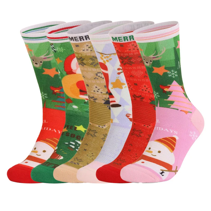 

Christmas Theme Thickened Basketball Socks 2023 Winter Anti-slip Shock-absorption Mid-calf Sports Socks Towel Bottom
