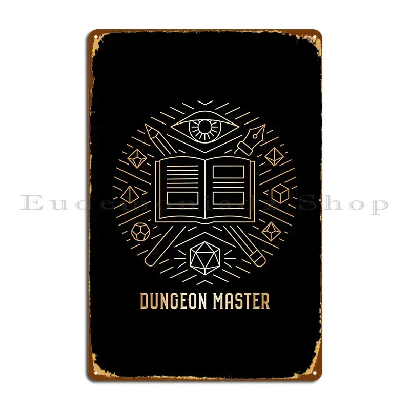 Dungeon Master Gold Classic Metal Sign Mural Living Room Garage Party Printed Tin Sign Poster