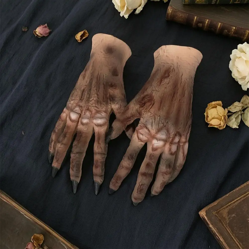 Zombie Gloves for Halloween Haunted House Costume Decorations Halloween Zombie Hands Gloves for Adults Kids Latex for Masquerade