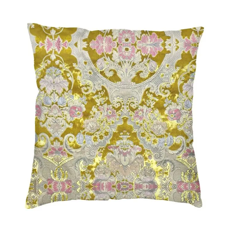 Italian Damask Floral Pattern Print Cushion Covers 40x40 Soft Europe Throw Pillow Case for Sofa Car Square Pillowcase Decoration