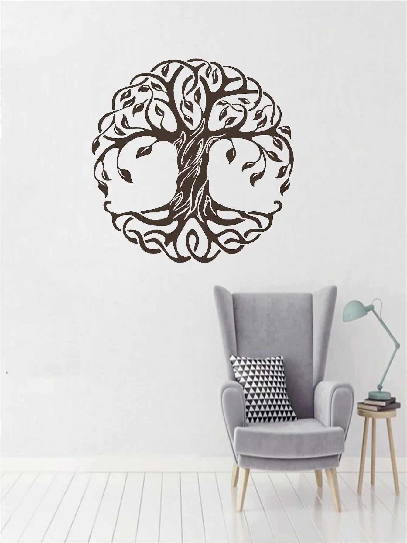 1 pc cool Mandala Circle Trees Wall Sticker Self Adhesive Vinyl Waterproof Wall Art Decal For Living Room Kids Room wallpaper