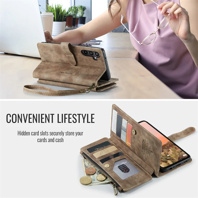 Leather Wallet Card Phone Case For Samsung Galaxy A56 A36 A16 A55 A35 A25 A15 A54 A34 A24 A14 A53 A33 A23 A13 A52S A32 A51 Cover