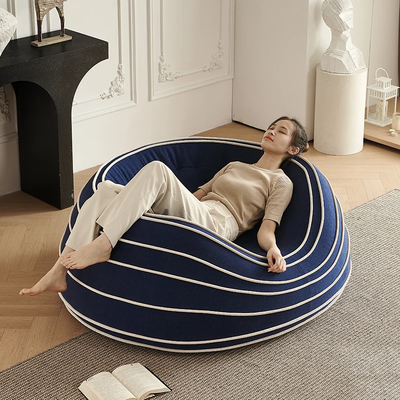 Minimalist Modern Single Lounge Sofa Comfortable Soft Cotton Bean Bag Chair For Living Room Or Bedroom Furniture