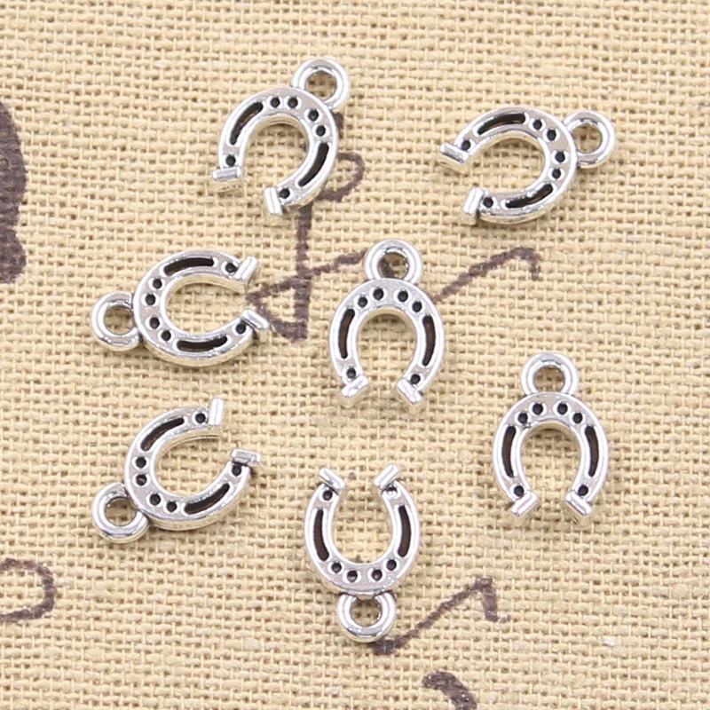 30pcs Charms Lucky Horseshoe Good Luck Talisman 12x8mm Antique Silver Color DIY Crafts Making Findings Handmade Tibetan Pendants