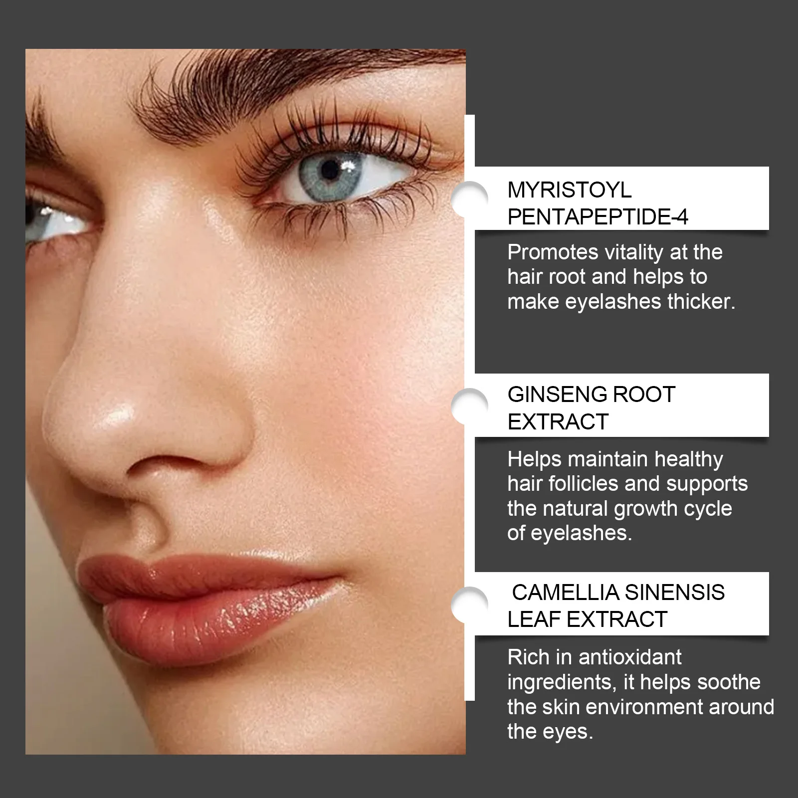 まつげ成長美容液: 優しく保湿、自然にカール、汚れにくい、アイメイク用のポータブルまつげ製品