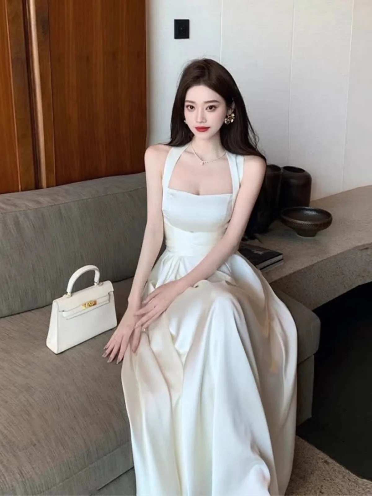 

Ele White Birthday Wedding Dr Unique Formal Ocn Beautiful Unique Par Dr High Waist Slim Fit Long Skirt