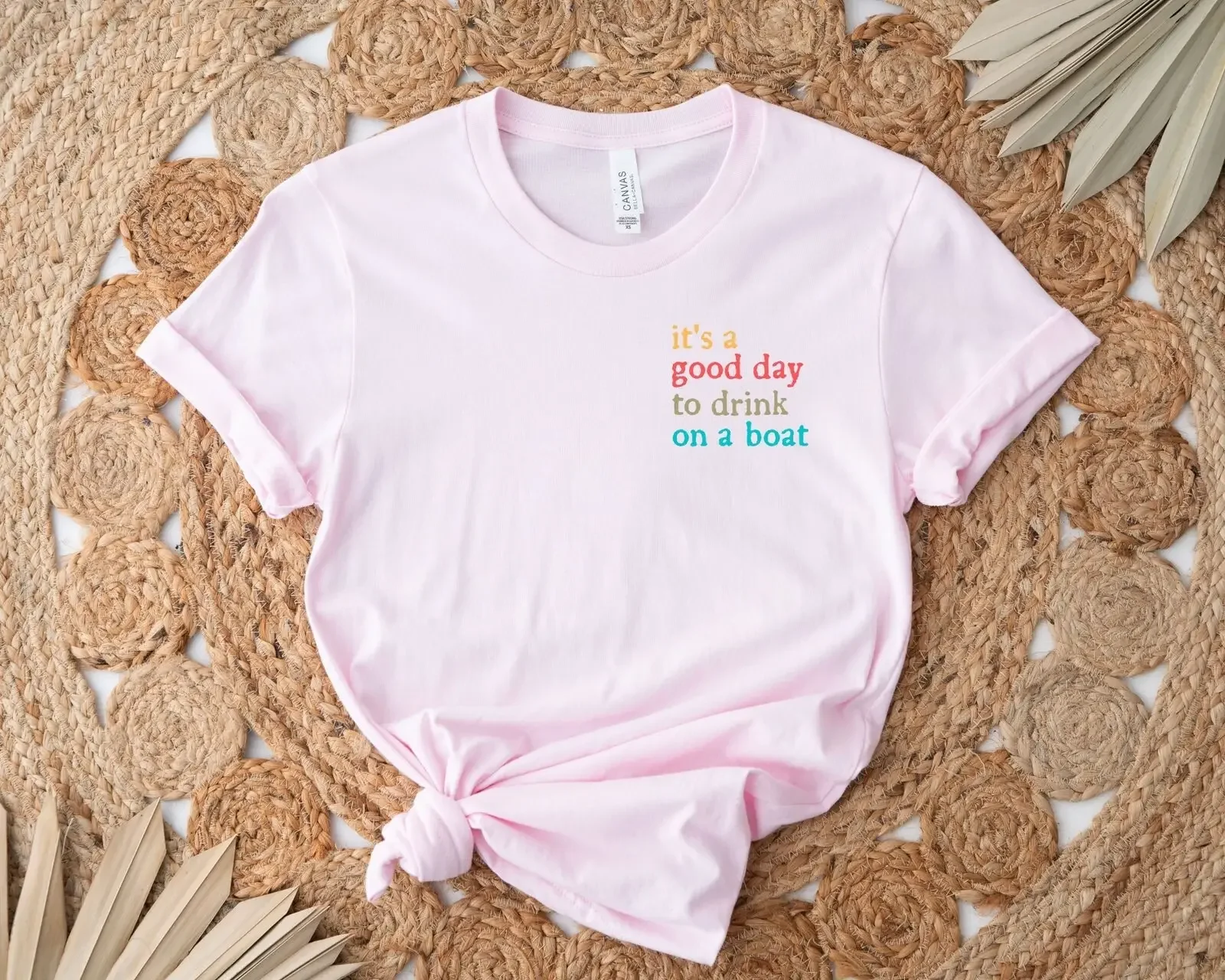 Boat Vacation Pocket T Shirt It'S A Good Day To Drink On Minimalist Summer Trip Lake Life Yacht Party