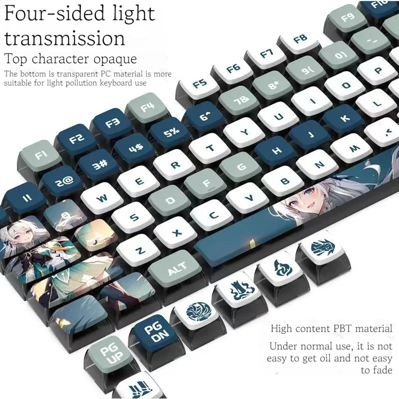 New Game Mechanical Keyboard Keycaps Broken Iron Flow Firefly Keycaps High Content PBT Material Heat Sublimation Sax Height