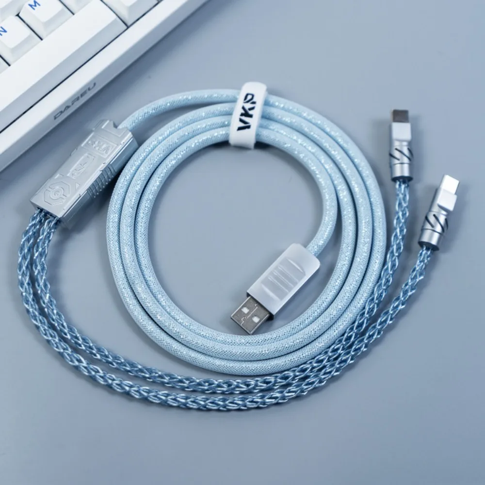 

Кабель для клавиатуры VKP 8K, игровые аксессуары для киберспорта, Type-C на USB 1-в-2, для магнитной клавиатуры, авиационный разъем, силиконовый кабель